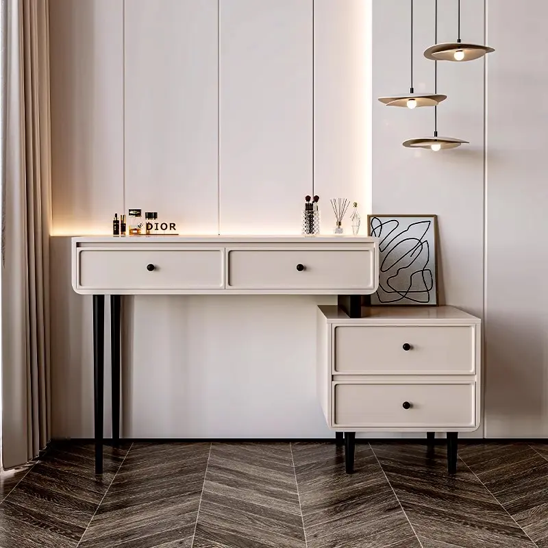 Small Space Makeup Vanity Table Drawer Girls Mirror Space Saving Dressing Table Seat Modern Tocador Maquillaje Furniture Bedroom