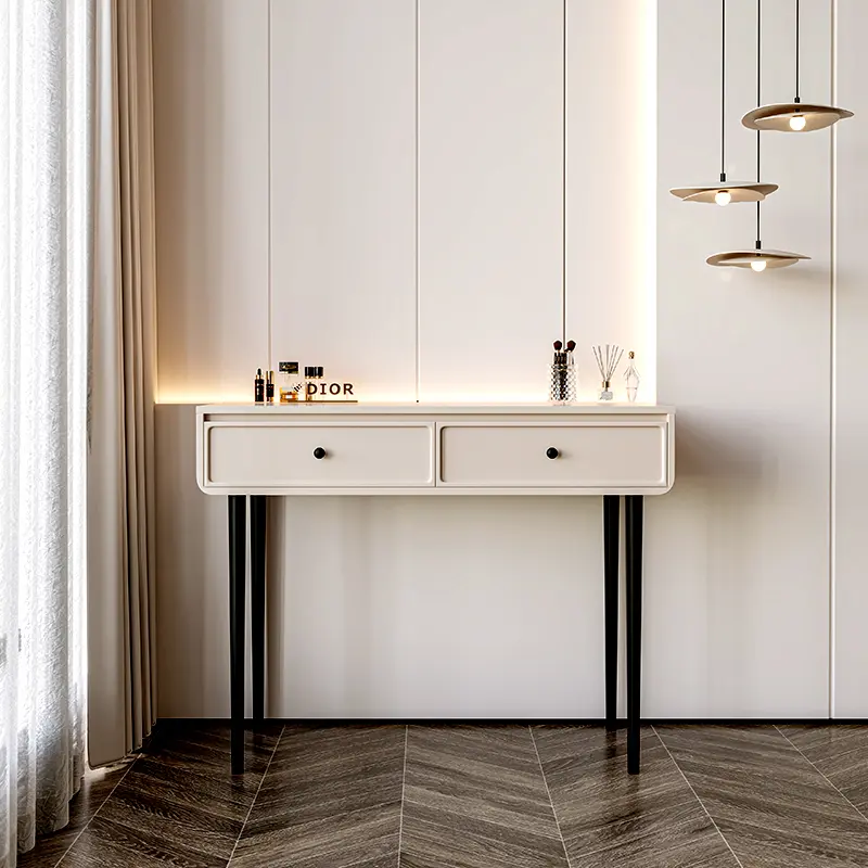 Small Space Makeup Vanity Table Drawer Girls Mirror Space Saving Dressing Table Seat Modern Tocador Maquillaje Furniture Bedroom