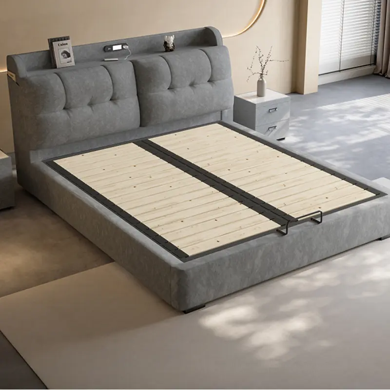Design Loft Modern Double Bed Luxury Storage Adults Queen Size Double Bed Space Saving Letto Matrimoniale Bed Room Furniture