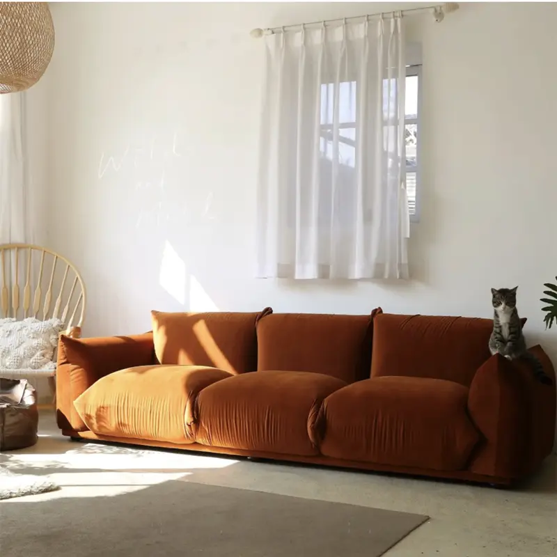 Relaxing Designer Nordic Sofa Fancy Soft Modern Loveseat Lounge Sofa Home Floor Canape Salon Sofaset Furniture For Living Room