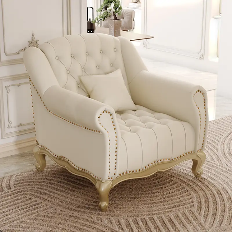 White Designer Luxury Sofa Chair Fancy Living Room Lounge Sectional Sofa Loveseat Single Canape Salon De Luxe Home Furniture