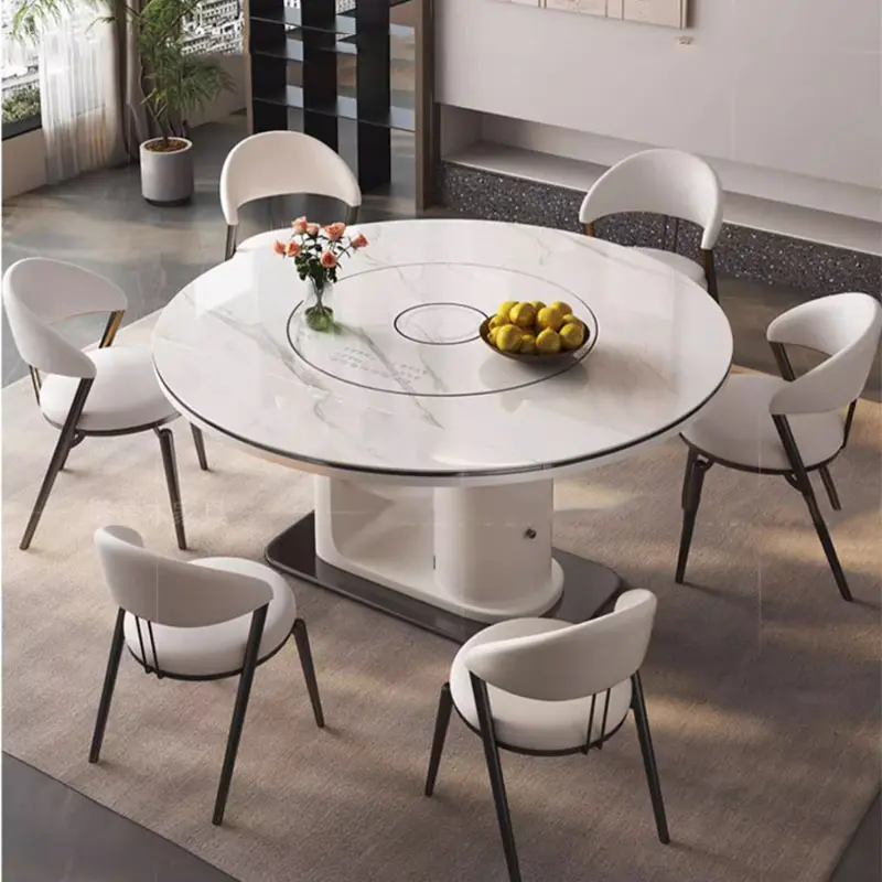 Living Room Table Party Unique Multifuctional Kitchen Round Dining Table Set Folding Modern Mesa De Jantar Furniture Home