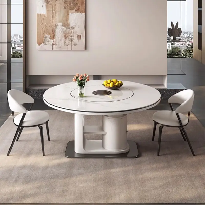 Living Room Table Party Unique Multifuctional Kitchen Round Dining Table Set Folding Modern Mesa De Jantar Furniture Home