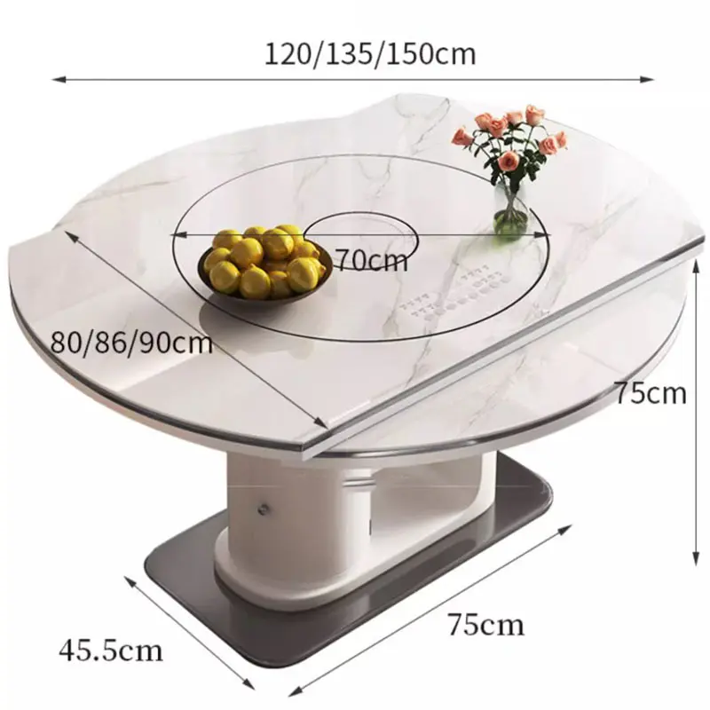 Living Room Table Party Unique Multifuctional Kitchen Round Dining Table Set Folding Modern Mesa De Jantar Furniture Home