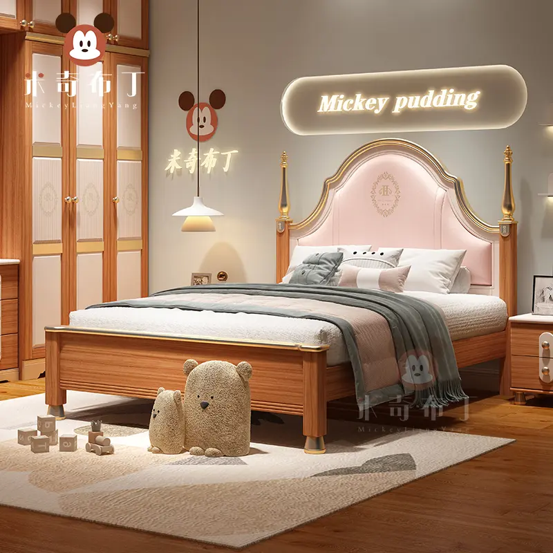 Design Princess Luxury Children Bed Kids Modern Girls Queen Loft Children Beds Frames Wood Camas De Dormitorio Bedroom Furniture