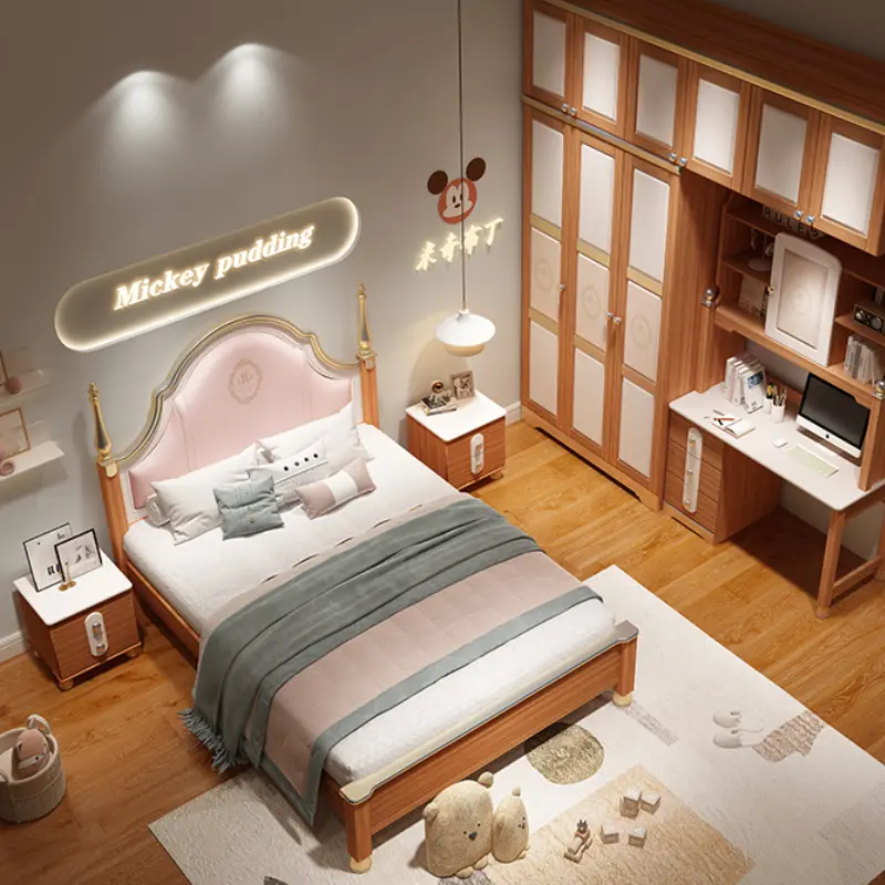 Design Princess Luxury Children Bed Kids Modern Girls Queen Loft Children Beds Frames Wood Camas De Dormitorio Bedroom Furniture