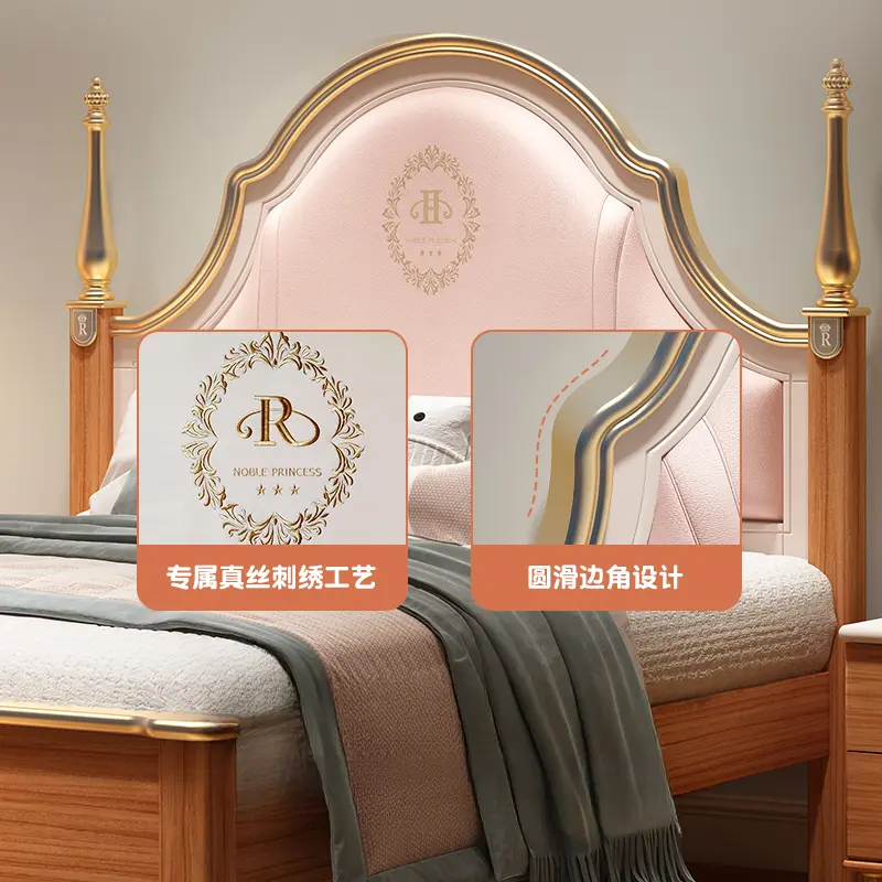 Design Princess Luxury Children Bed Kids Modern Girls Queen Loft Children Beds Frames Wood Camas De Dormitorio Bedroom Furniture