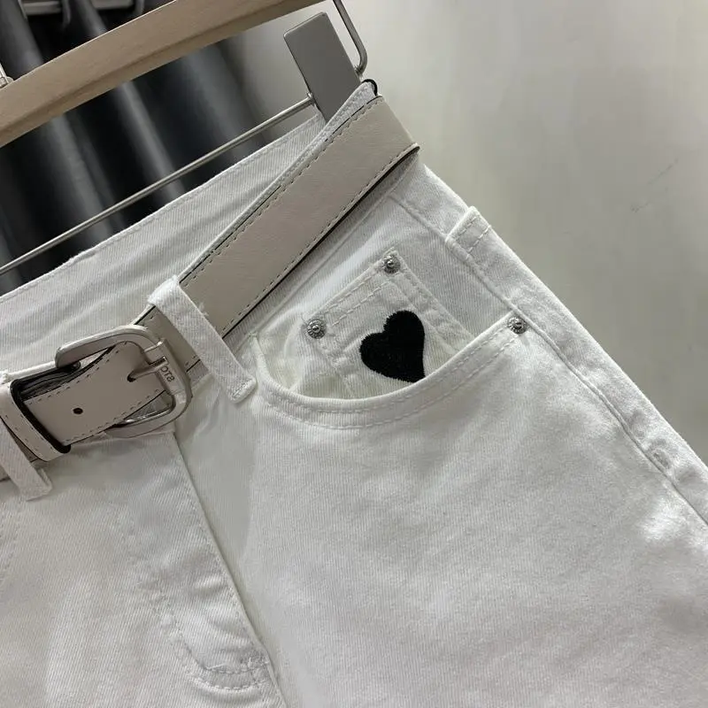 2025 Embroidered Jeans Pants Women's High Waist Slim Hot Drilling Pencil Pants Ladies Casual Elegant Denim Pants Trousers Female