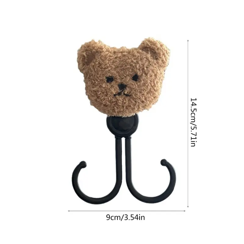 Baby Stroller Double Hook Cartoon Bear Baby Stroller Hanger Cart Hook and Loop Fastener Stroller Accessories