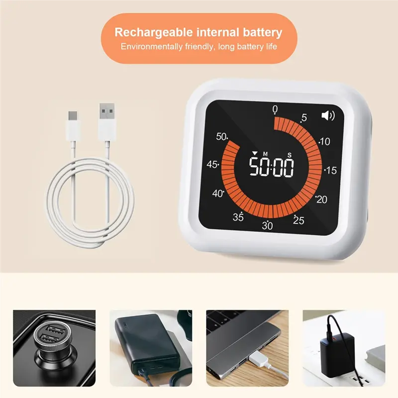 HGHO LCD Digital Kitchen Timer High Brightness Countdown Clock With 4 Alert Modes For Cooking, Baking Studying And Sports-B Dura