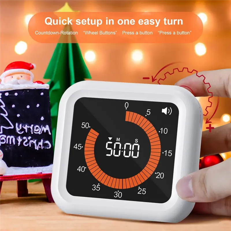 HGHO LCD Digital Kitchen Timer High Brightness Countdown Clock With 4 Alert Modes For Cooking, Baking Studying And Sports-B Dura