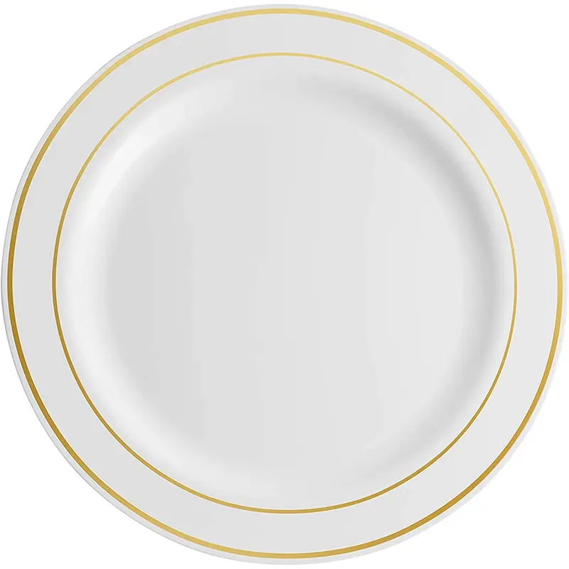 Gold Plastic Plates - 25 Dinner Plates And 25 Salad Plates Party Plastic Plates Disposable Plates For Party