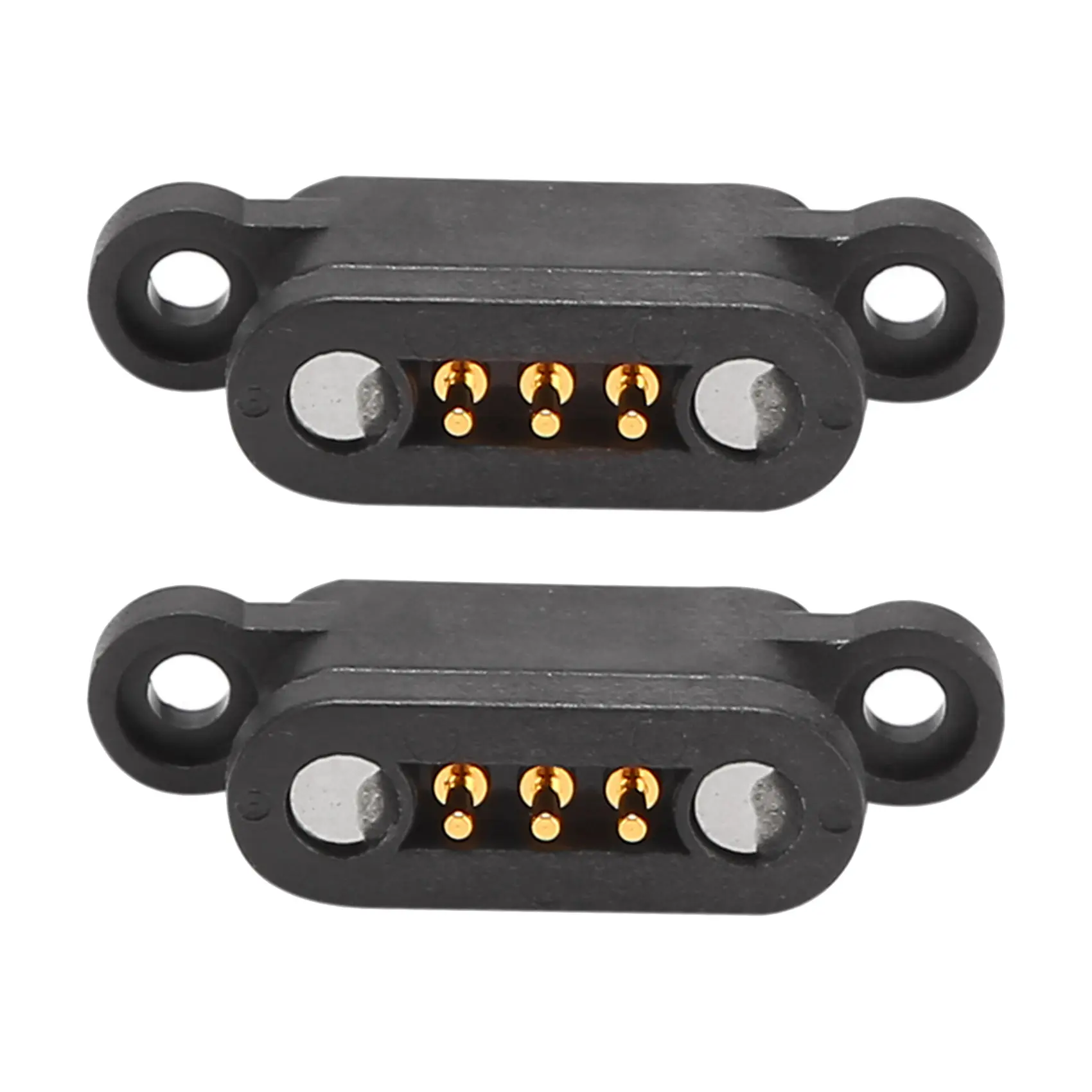 HGHO 10 Pairs Spring Loaded Magnetic Pogo Pin Connector 3 Positions Magnets Pitch 2.3MM Through Holes Male Female Probe