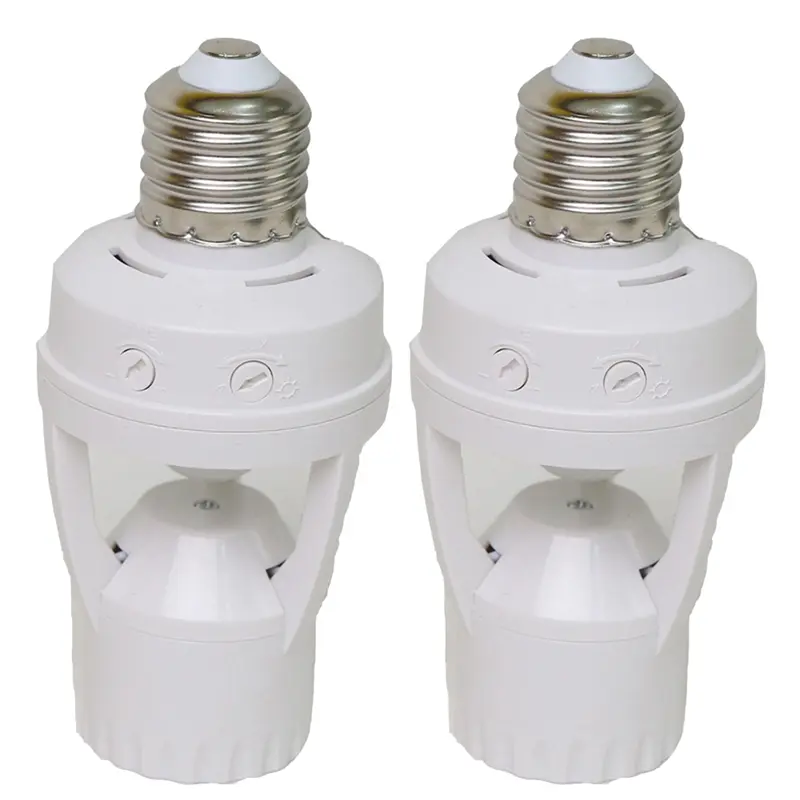 HGHO 2X 360 Degrees PIR Human Induction Motion Sensor LED Night Lamp Socket Base AC110V-220V Delay Time Adjustable Switch