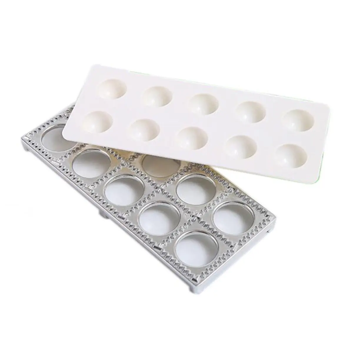 HGHO Italian Pasta Mold Ravioli Tray Plate Pin Square Edges Frame For Perfect Attachment And Shape Large Ravioli Maker
