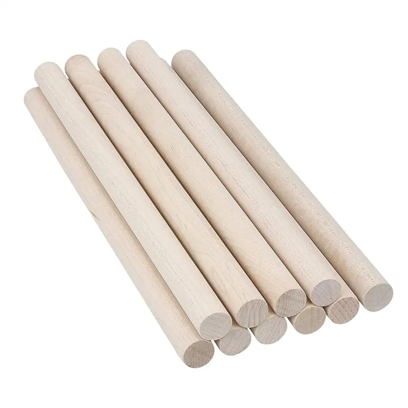 HGHO 50Pcs Wooden Dowel Rods Unfinished Wood Dowels, Solid Hardwood Sticks For Crafting, Macrame, DIY & More, Sanded Smooth