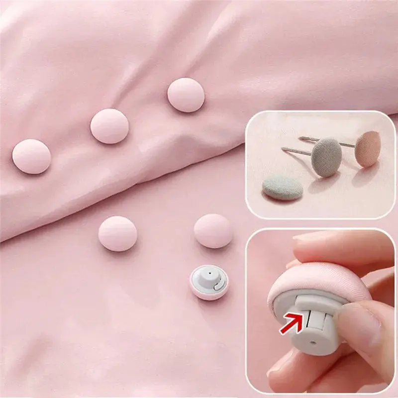 HGHO 40PCS Bedsheet Quilt Clip Duvet Cover Blanket Textiles Fix Buckle One Button Unlock Anti Slip Grippers Home Accessory