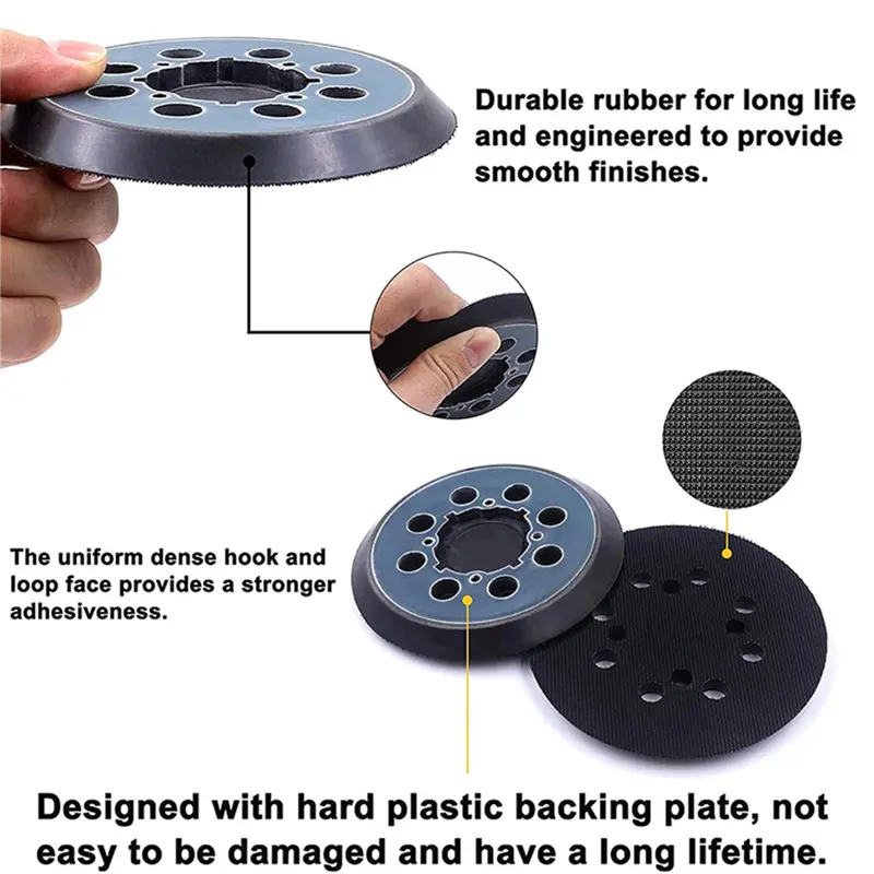 HGHO 4 Packs 5 Inch 8 Hole Hook And Sander Sanding Backing Pad For  DWE64233 & N329079 DWE6423/6423K, DWE6421