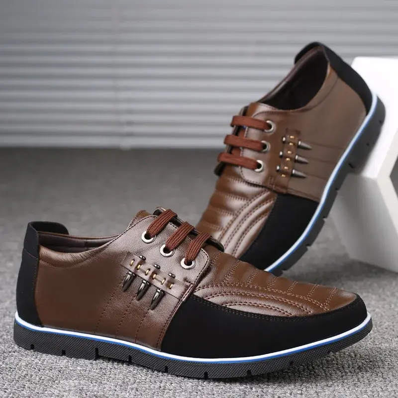 Men Genuine Leather fur Shoes High Quality Elastic Band Fashion Design Solid Tenacity Comfortable Men's Shoes Big Sizes 2021 s34