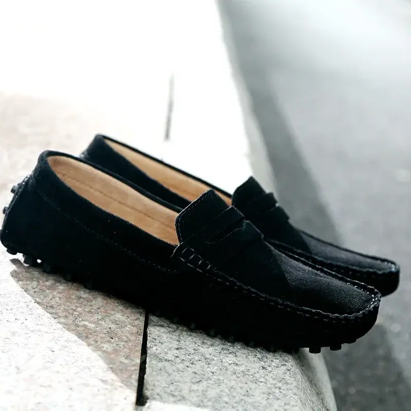 Fashion Men Shoe Handmade Suede Genuine Leather Mens Loafers Moccasins Slip On Men's Flats Male Driving Men Casual Shoes