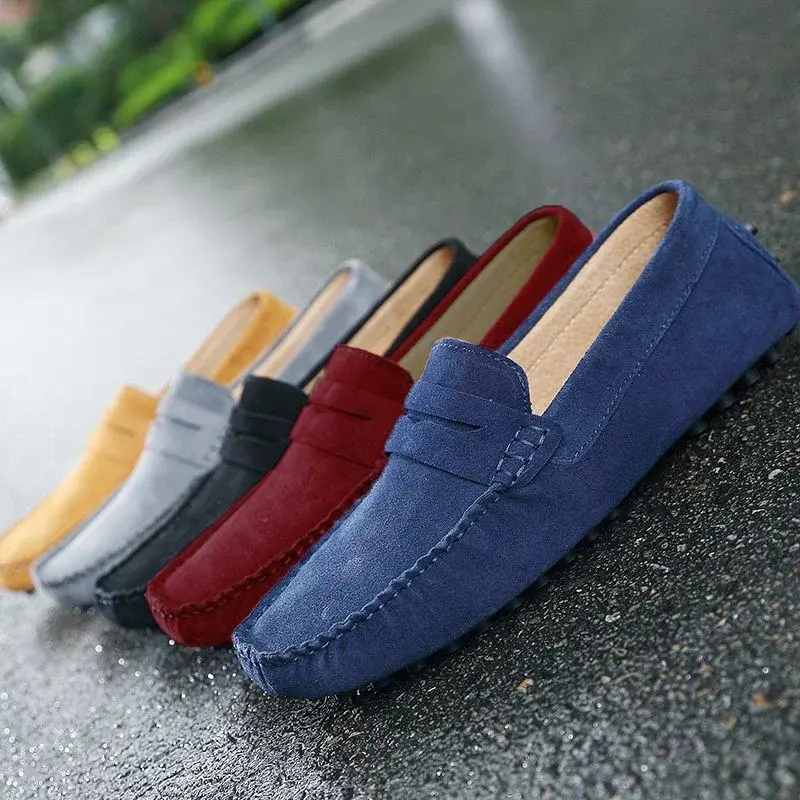 Fashion Men Shoe Handmade Suede Genuine Leather Mens Loafers Moccasins Slip On Men's Flats Male Driving Men Casual Shoes