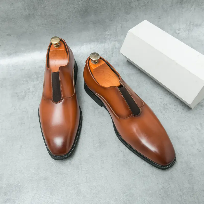 Classic Brand Men's Leather Casual Shoes Soft Soles Comfortable Loafers Trendy Men's Business Work Shoes  High-end Versatile