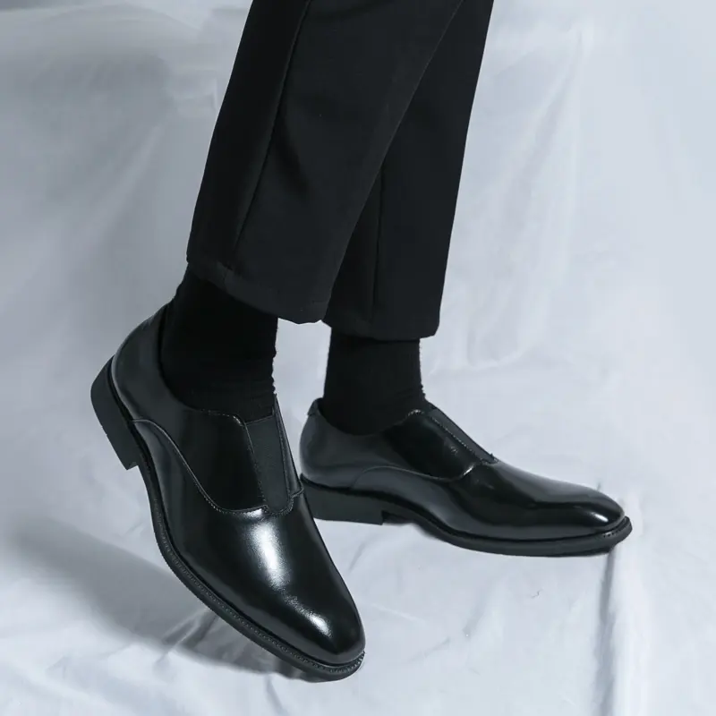 Classic Brand Men's Leather Casual Shoes Soft Soles Comfortable Loafers Trendy Men's Business Work Shoes  High-end Versatile