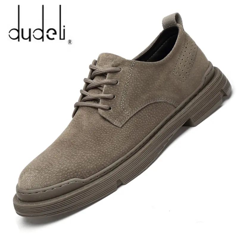 New Genuine Leather Casual Shoes Men Suede Oxfords Men Breathable Flats Shoe Hot Sale Moccasins Shoes Men Zapatillas Hombre