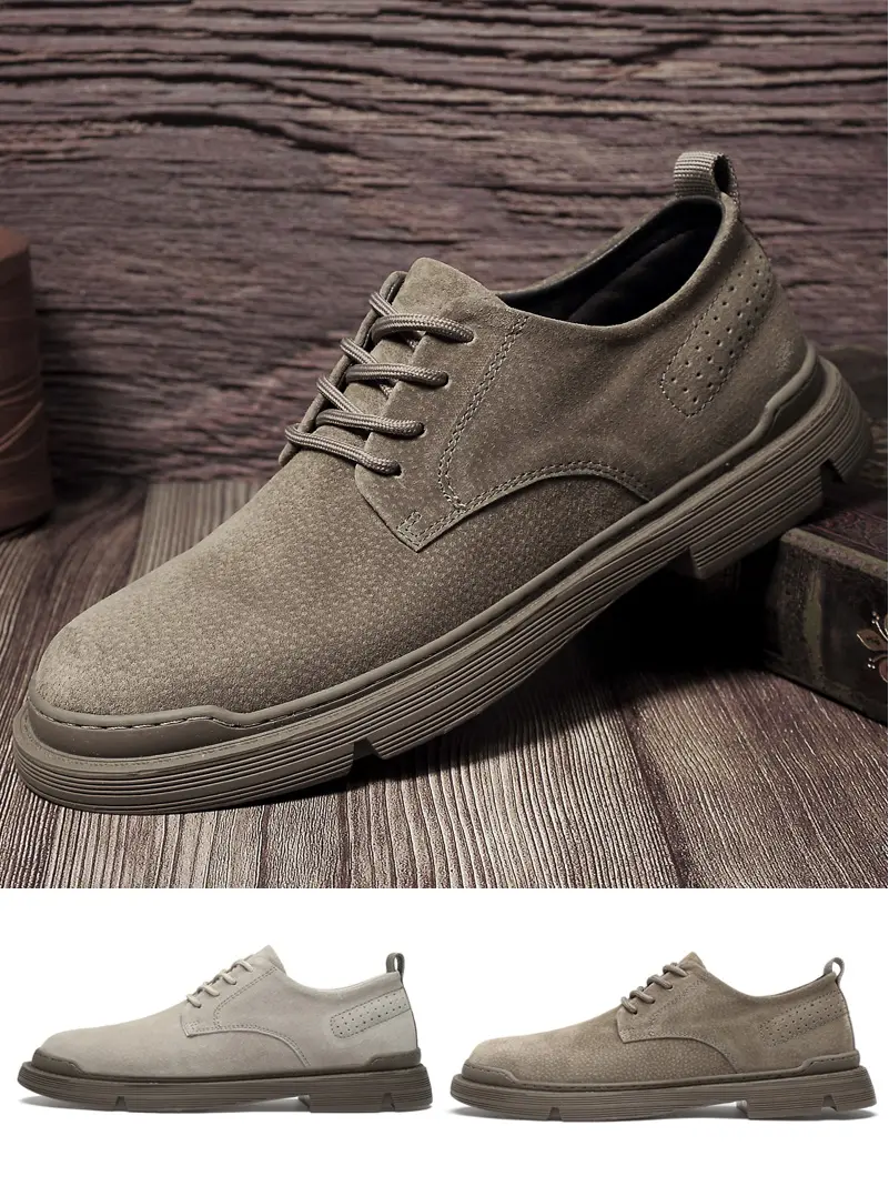 New Genuine Leather Casual Shoes Men Suede Oxfords Men Breathable Flats Shoe Hot Sale Moccasins Shoes Men Zapatillas Hombre