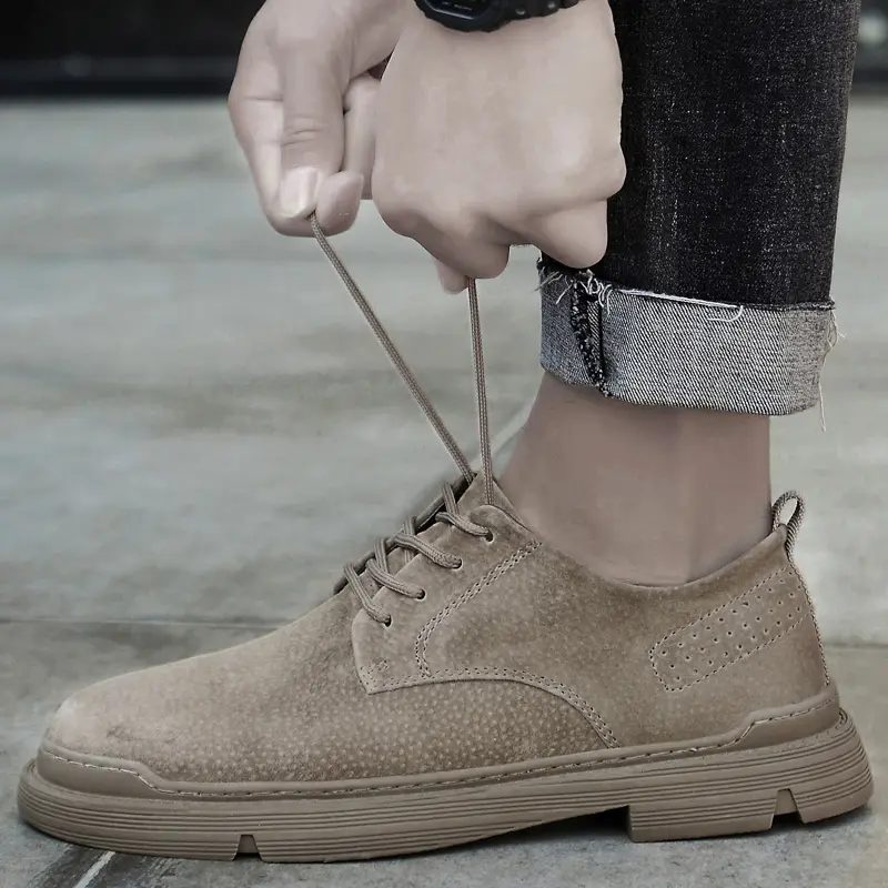 New Genuine Leather Casual Shoes Men Suede Oxfords Men Breathable Flats Shoe Hot Sale Moccasins Shoes Men Zapatillas Hombre