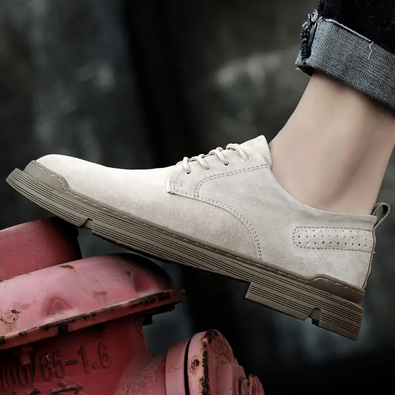 New Genuine Leather Casual Shoes Men Suede Oxfords Men Breathable Flats Shoe Hot Sale Moccasins Shoes Men Zapatillas Hombre