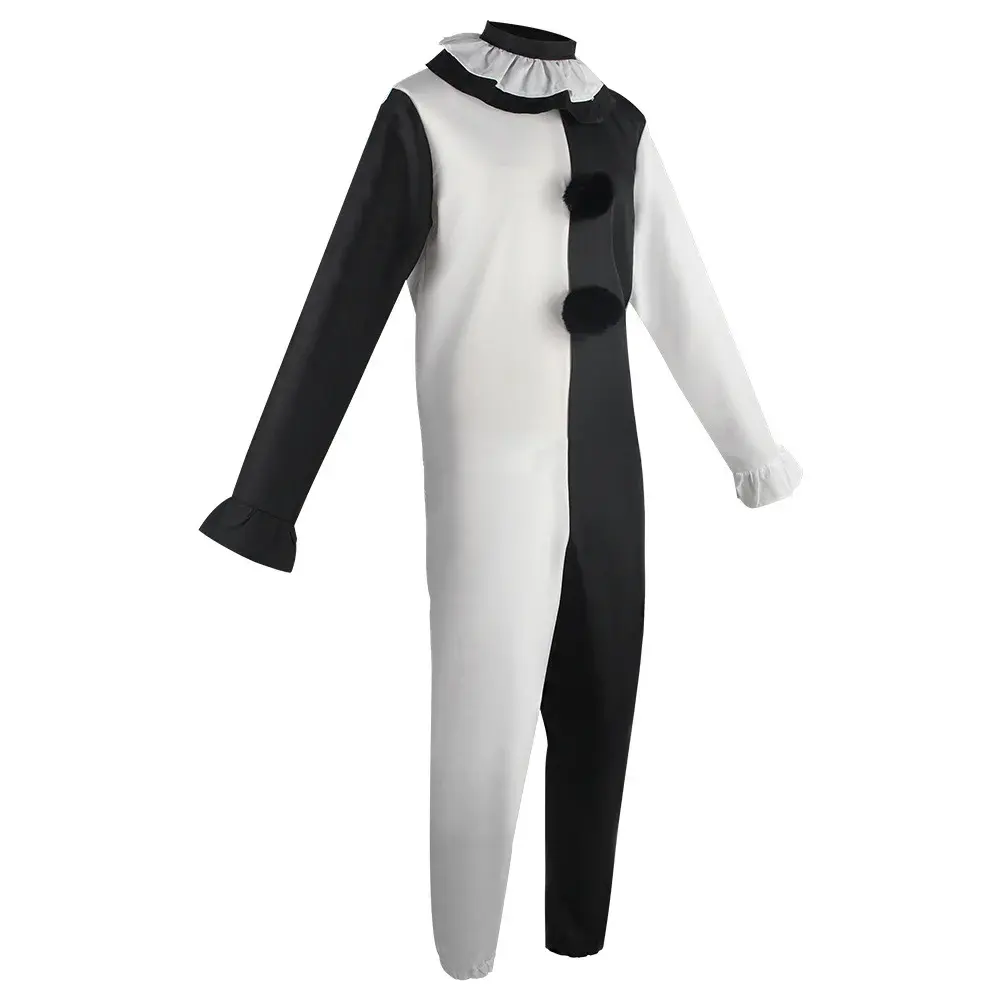 Men Women Terrifier 3 Cosplay Costume Horror Carnival Party Black White Killer Clowns Jumpsuit Dress Halloween Joker Roleplay