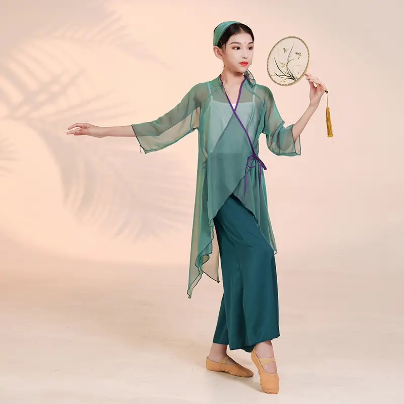 Children's classical dance costumes,Chinese dance performance costumes, girls' green snake dance, ethnic dance practice costumes
