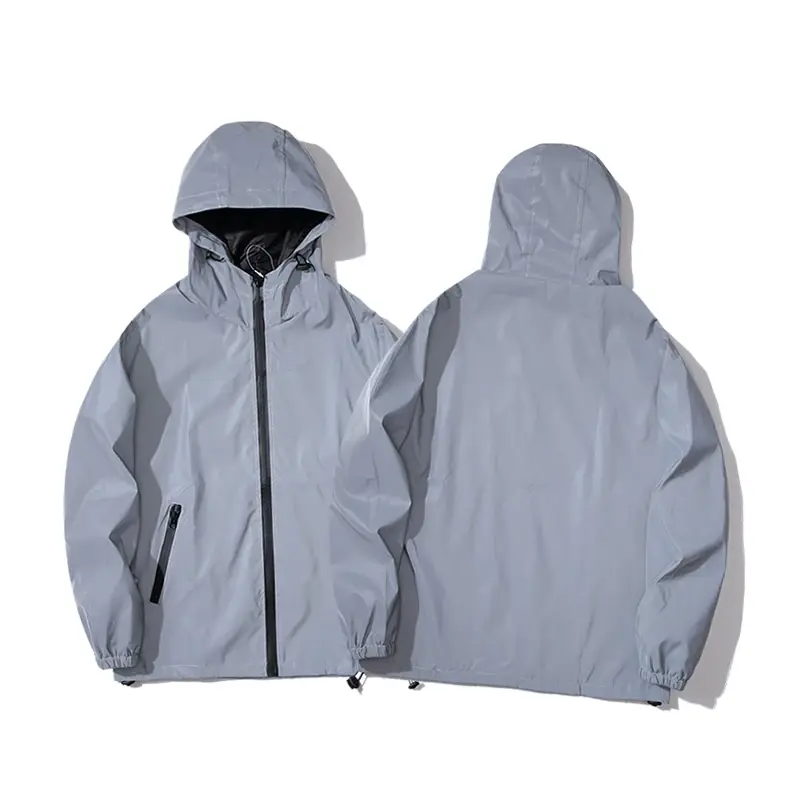 New Couple Night Reflective Clothing Solid Color Jacket Student Men Class Service Luminous Hip Hop Dancer Coats