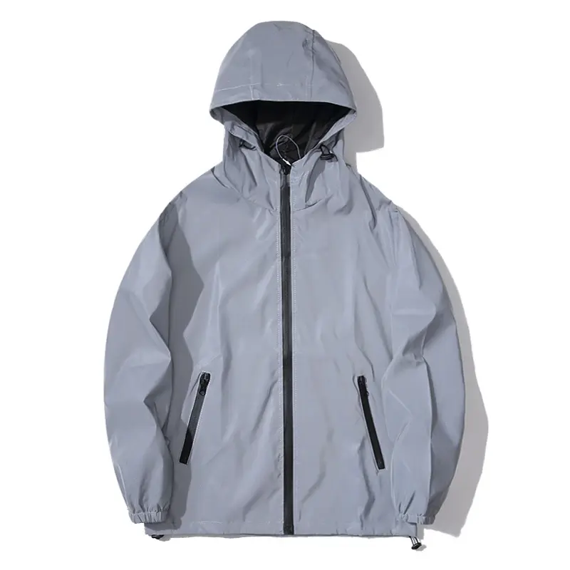 New Couple Night Reflective Clothing Solid Color Jacket Student Men Class Service Luminous Hip Hop Dancer Coats
