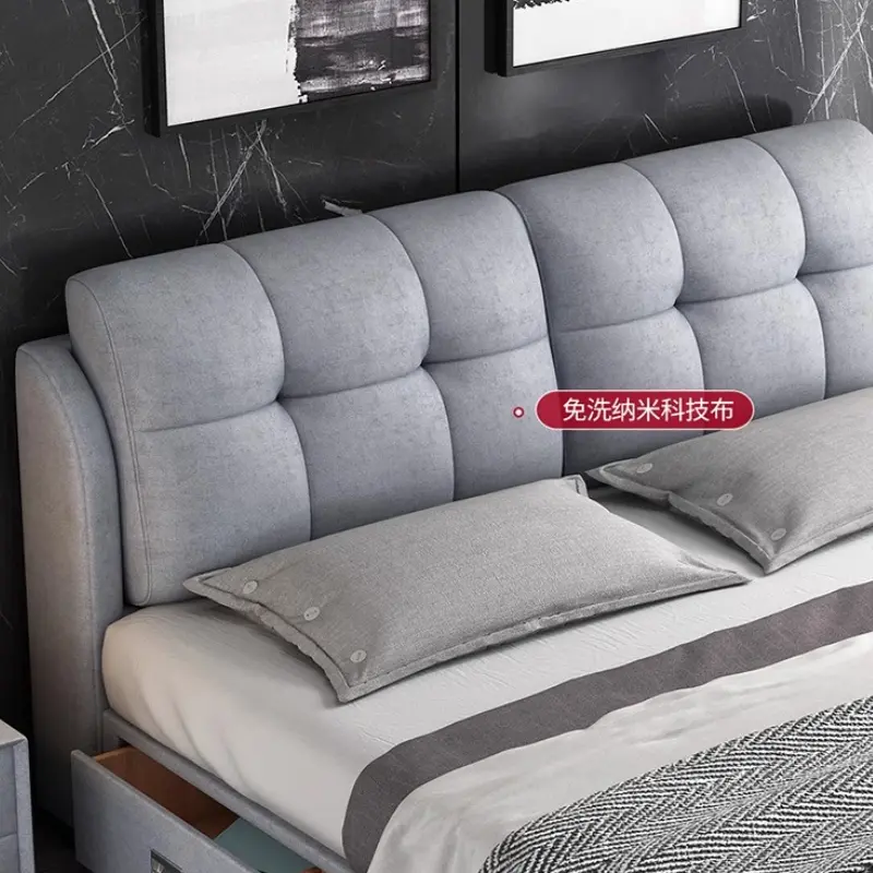 Adult Storage Modern Double Bed Luxury Loft Wood Space Saving Double Bed Bases Frames Lit 2 Personnes Bedroom Furniture Set