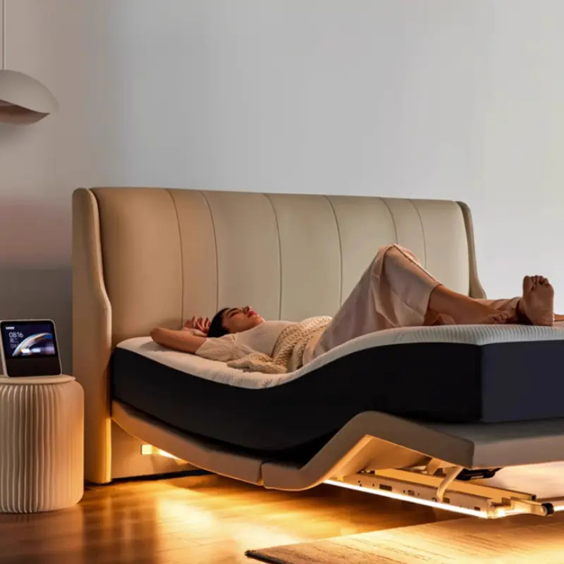Electric Luxury Modern Double Bed Mattress Adults Design Multifunctional Smart Bed Space Saving Cama Matrimonial Home Furniture