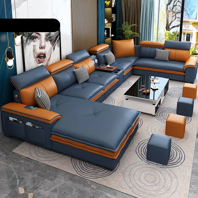 Luxury Modern Fancy Living Room Sofas Lazy Nordic Designer Reclining Lounge Sofa Sectional Corner Divano Letto Home Furniture
