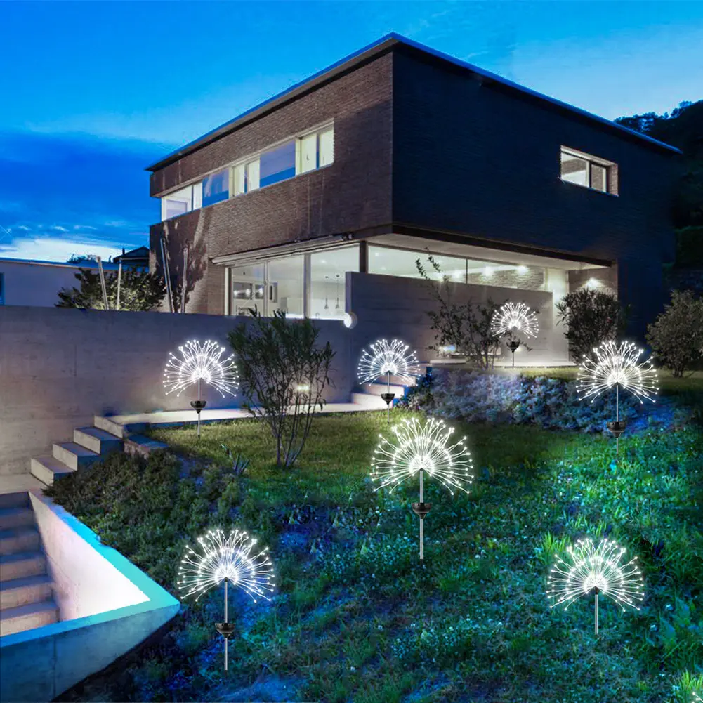 Outdoor Garden Light 90/120/150/200LED Dandelion Lawn Lamp 600mAh Garden Decoration Fairy Light IP65 Waterproof for Yard Balcony