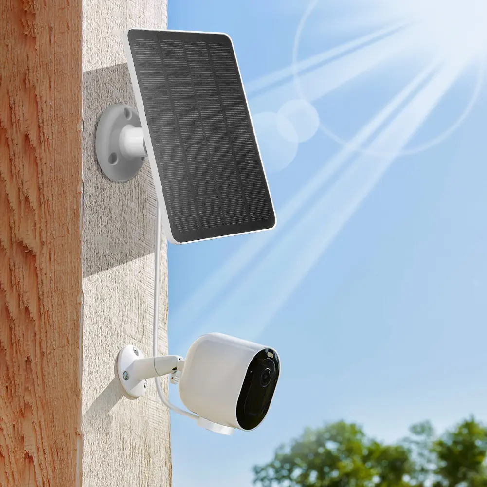 4W/6W 5V Solar Charging Panels Adjustable Wall Mount W/ 9.8ft Charging Cable for Arlo Pro 5S/4/3 Floodlight Security Camera