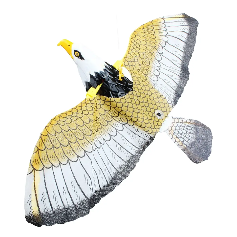 Bird Scarer Hanging Eagle Bird Scarecrow Fake Horned Hawk Decoy Outdoor Falcon Decor Eagle Fake Hawk Decoy Statue Garden Decor