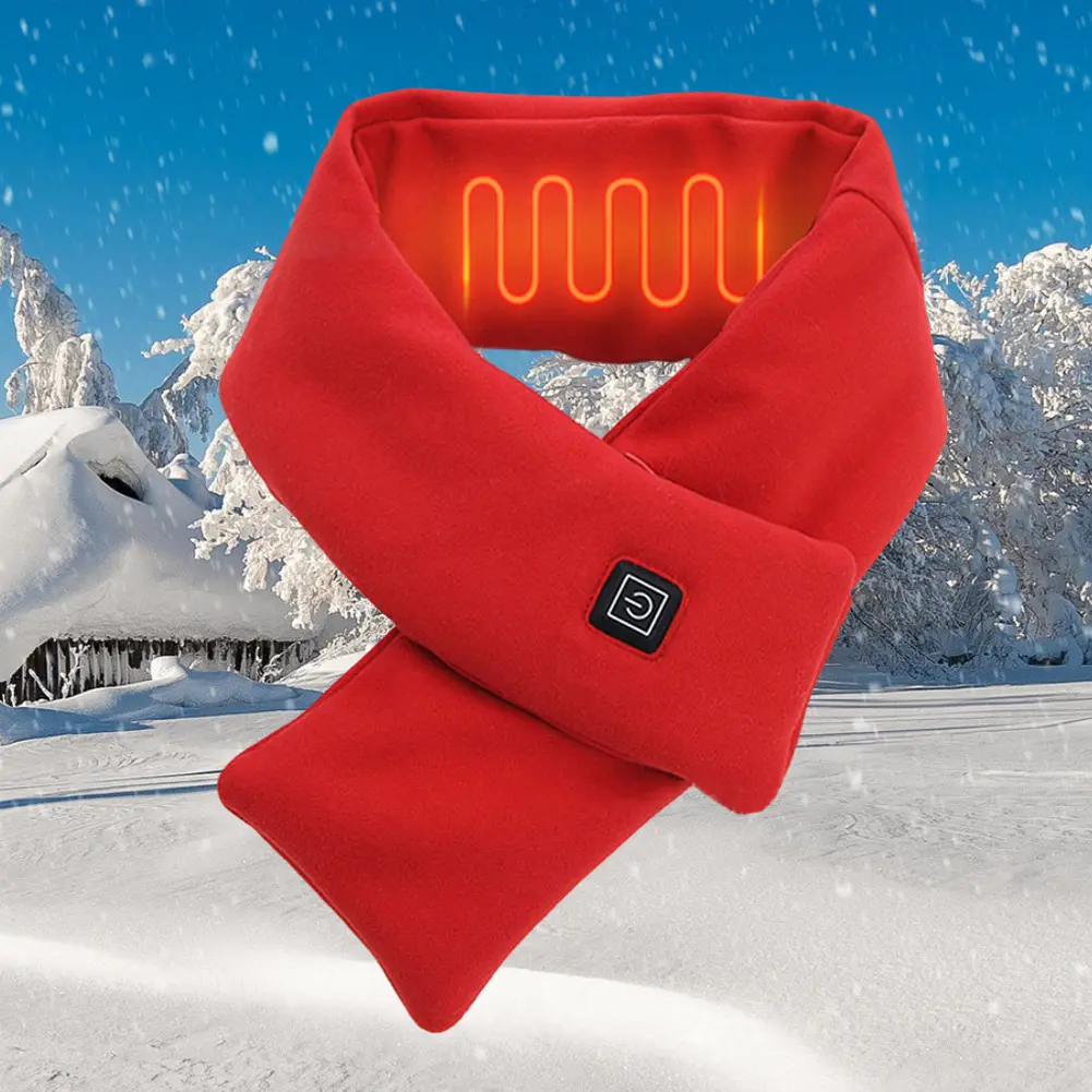 Electric Heated Scarf USB Charging Neck Heating Pad Cold-Proof Thermal Neck Wrap Warmer Washable for Outdoor Camping Hiking