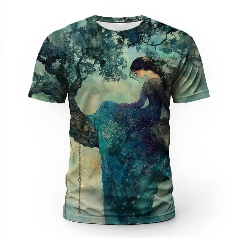 Artistic Beauty Pattern T Shirts For Men Summer Fashion Streetwear 3D Printed O Neck T-shirts Trendy Oversized Breathable Tees