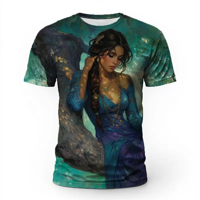 Artistic Beauty Pattern T Shirts For Men Summer Fashion Streetwear 3D Printed O Neck T-shirts Trendy Oversized Breathable Tees