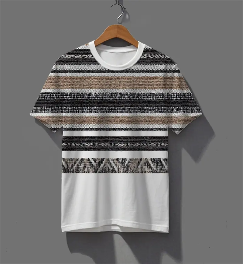 Retro Ethnic Style Pattern T Shirts For Men Summer Casual Short Sleeve 3D Printed Crew Neck Tees Loose Streetwear Breathable Top