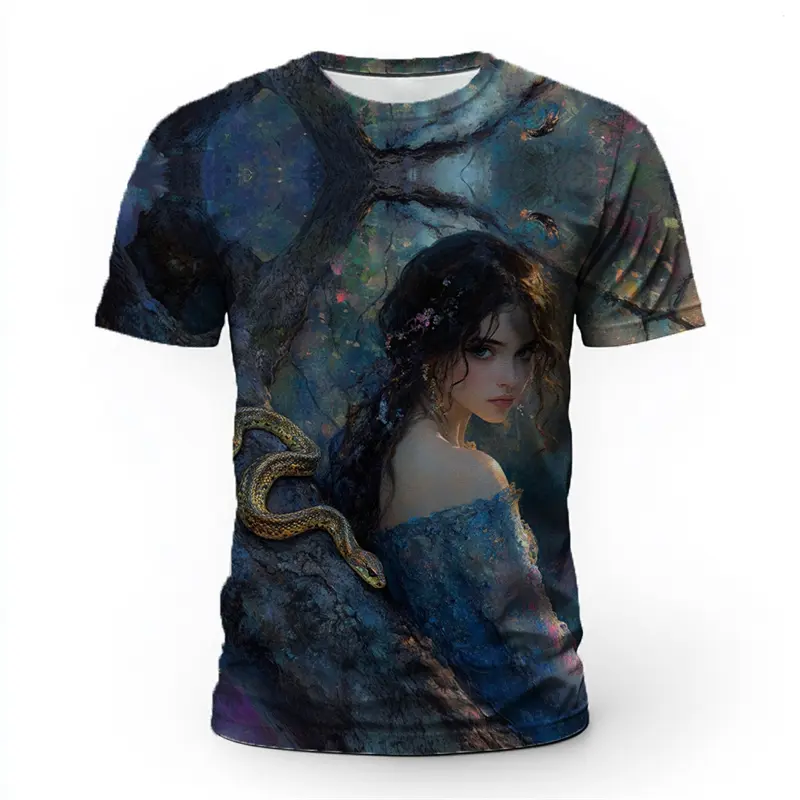 Artistic Beauty Pattern T Shirts For Men Summer Fashion Streetwear 3D Printed O Neck T-shirts Trendy Oversized Breathable Tees