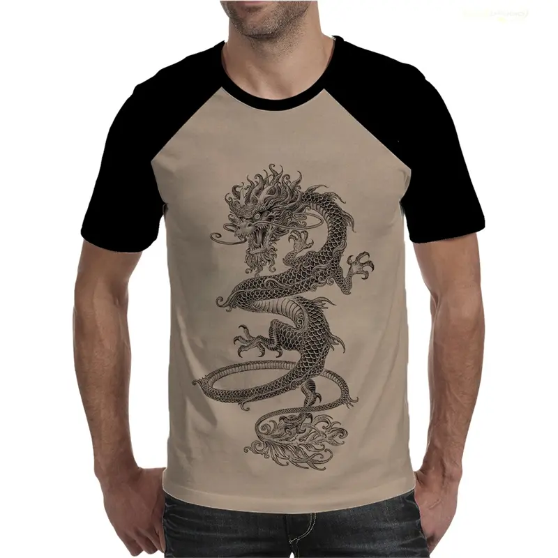 Trendy Dragon Graphic T Shirts For Men Simple Fashion Short Sleeve 3D Printed Summer T-shirts Cool Streetwear Oversized Tees