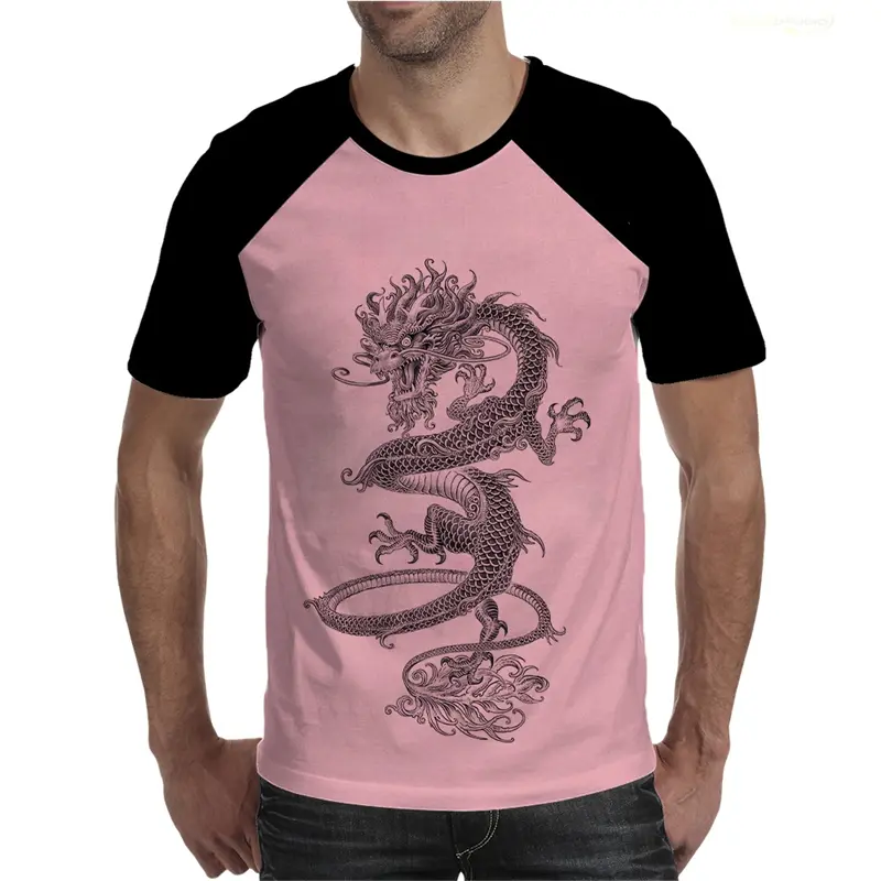 Trendy Dragon Graphic T Shirts For Men Simple Fashion Short Sleeve 3D Printed Summer T-shirts Cool Streetwear Oversized Tees
