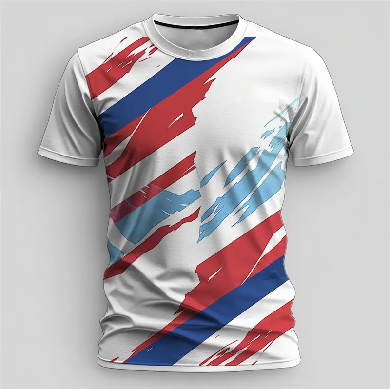 Simple Graffiti Line Pattern Sports T Shirts For Men Summer Fashion Short Sleeve 3D Printed Fitness T-shirt Loose Quick Dry Tees
