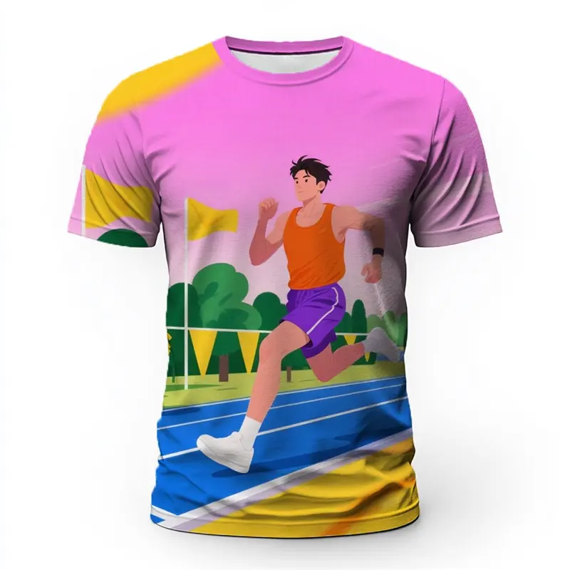 Fashion Sports Graphic T Shirts For Men Summer Trendy Basketball Cycling Running 3D Printed T-shirts Loose Streetwear Tees Tops